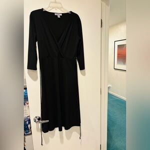 NINE WEST, Elegant Black Wrap Dress, Size Medium